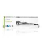 Nedis Mikrofoni | Kardioidi | Irroitettava kaapeli | 5.00 m | 80 Hz - 13 kHz | 600 Ohm | -72 dB | On/off-kytkin | Metalli | Hopea