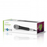 Nedis Langallinen Mikrofoni | Kardioidi | Irroitettava kaapeli | 5.00 m | 50 Hz - 15 kHz | 600 Ohm | -72 dB | On/off-kytkin | Matkakotelo sisältyy | Metalli | Harmaa / Musta