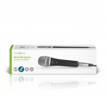 Nedis Langallinen Mikrofoni | Kardioidi | Irroitettava kaapeli | 5.00 m | 50 Hz - 15 kHz | 600 Ohm | -72 dB | On/off-kytkin | Matkakotelo sisältyy | Metalli | Harmaa / Musta