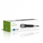 Nedis Langallinen Mikrofoni | Kardioidi | Irroitettava kaapeli | 5.00 m | 50 Hz - 15 kHz | 600 Ohm | -72 dB | On/off-kytkin | Matkakotelo sisältyy | Metalli | Harmaa / Musta