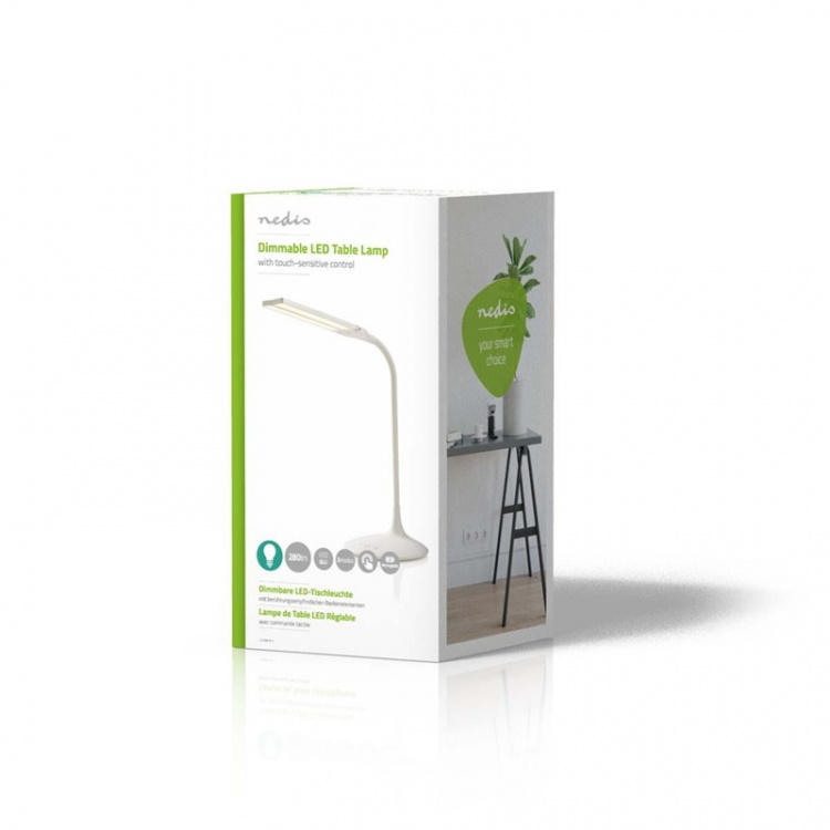 Nedis LED Pyötälamppu | Himmennettävä | 280 lm | Ladattava | Hipaisukytkin | Valkoinen Nedis LED Pyötälamppu | Himmennettävä | 280 lm | Ladattava | Hipaisukytkin | Valkoinen