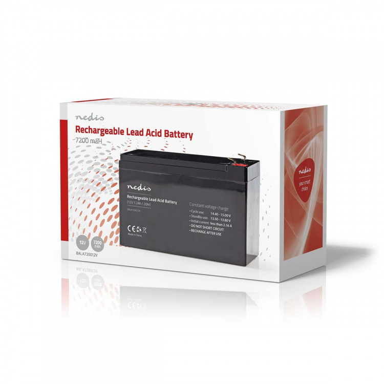 Nedis Lyijyakku | Lyijyhappo | Ladattava | 12 V | 7200 mAh