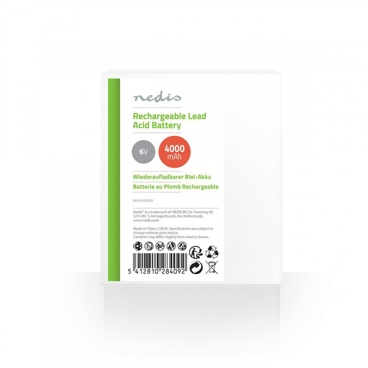Nedis Lyijyakku | Lyijyhappo | Ladattava | 6 V | 4000 mAh