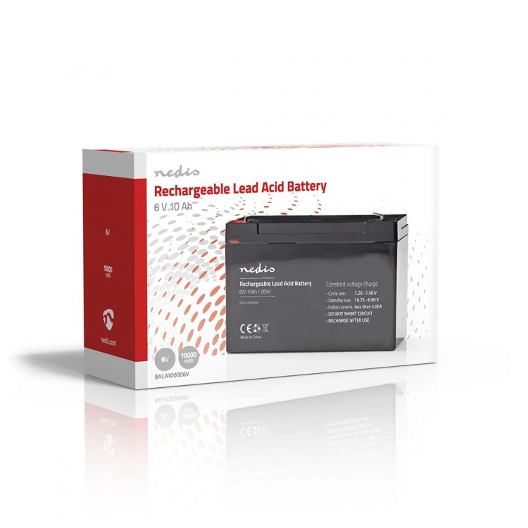 Nedis Lyijyakku | Lyijyhappo | Ladattava | 6 V | 10000 mAh
