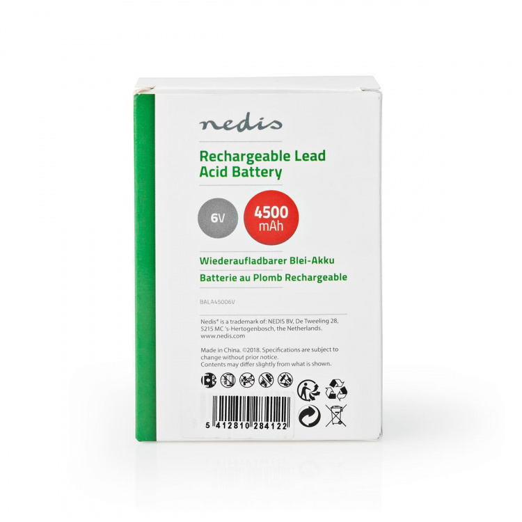 Nedis Lyijyakku | Lyijyhappo | Ladattava | 6 V | 4500 mAh