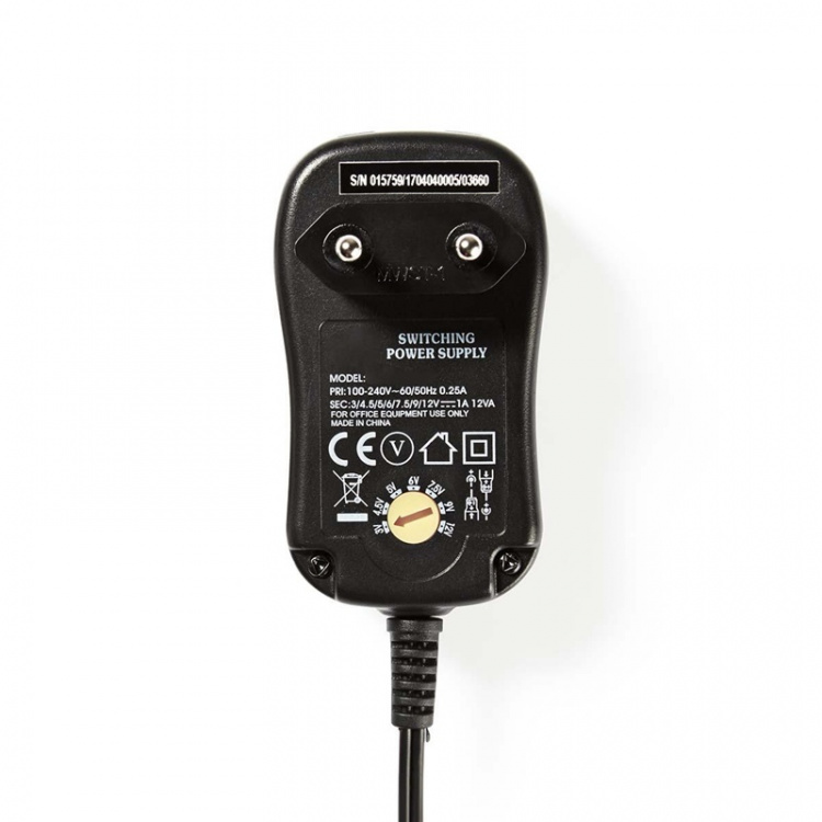 Nedis AC Yleisvirtalähde | 12 W | 3 - 12 V DC | 1.80 m | 2.0 A | 6 plug(s) | Musta Nedis AC Yleisvirtalähde | 12 W | 3 - 12 V DC | 1.80 m | 2.0 A | 6 plug(s) | Musta