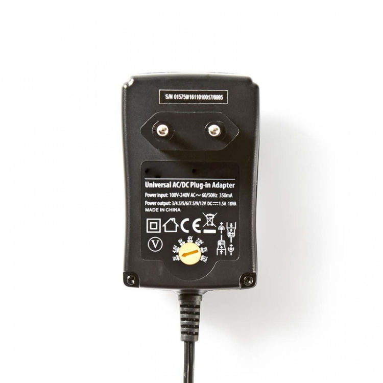 Nedis AC Yleisvirtalähde | 18 W | 3 - 12 V DC | 1.80 m | 1.5 / 2.1 A | 6 plug(s) | Musta Nedis AC Yleisvirtalähde | 18 W | 3 - 12 V DC | 1.80 m | 1.5 / 2.1 A | 6 plug(s) | Musta