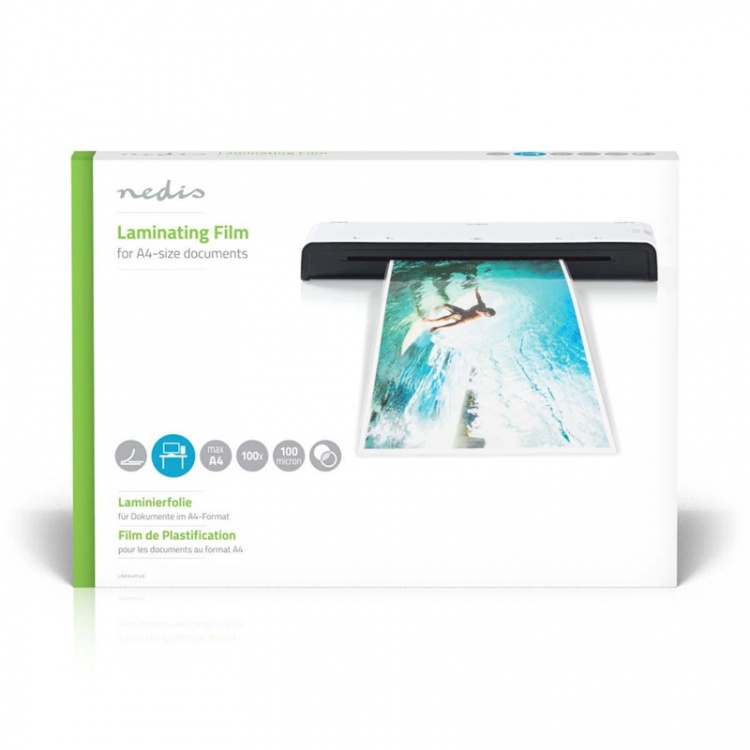 Nedis Laminointifilmi | A4 | Paksuus: 100 µm | Pakattu per: 100 kpl | Muovi | Läpikuultava Nedis Laminointifilmi | A4 | Paksuus: 100 µm | Pakattu per: 100 kpl | Muovi | Läpikuultava