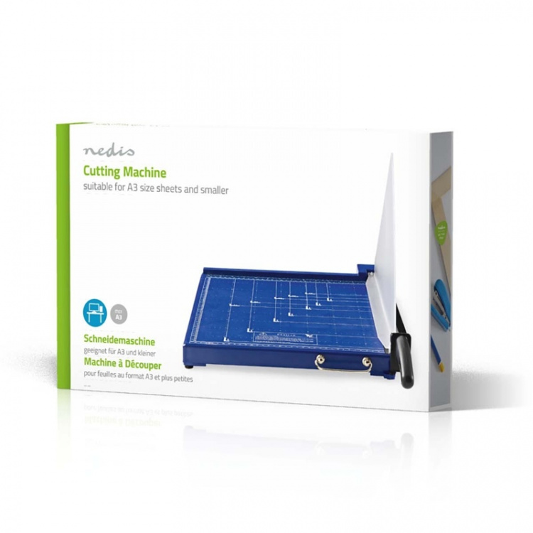 Nedis Paperileikkuri | Suurin leikkauskoko: 297 x 420 mm | Veitsen tyyppi: Metalli | Metalli | Musta / Sininen Nedis Paperileikkuri | Suurin leikkauskoko: 297 x 420 mm | Veitsen tyyppi: Metalli | Metalli | Musta / Sininen