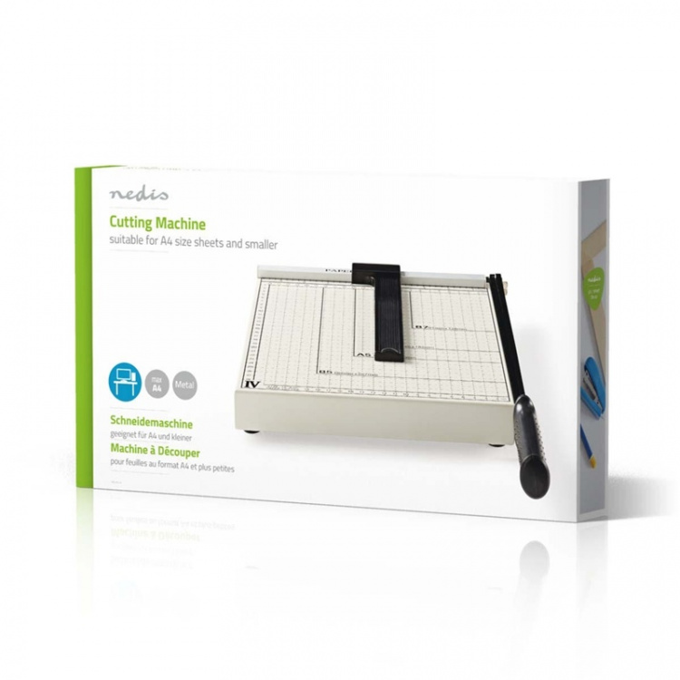 Nedis Paperileikkuri | Suurin leikkauskoko: 210 x 297 mm | Veitsen tyyppi: Metalli | Metalli | Musta / Valkoinen