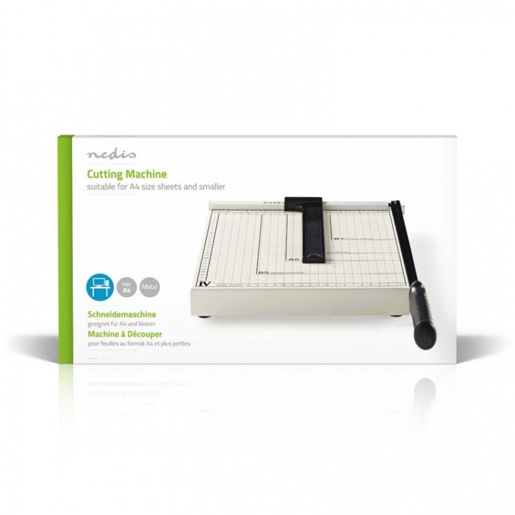 Nedis Paperileikkuri | Suurin leikkauskoko: 210 x 297 mm | Veitsen tyyppi: Metalli | Metalli | Musta / Valkoinen