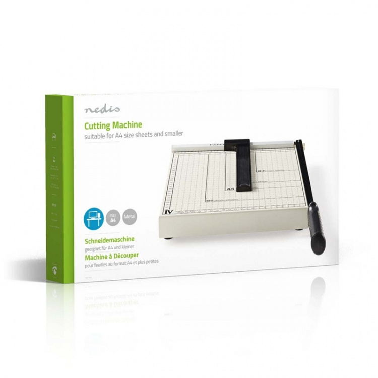Nedis Paperileikkuri | Suurin leikkauskoko: 210 x 297 mm | Veitsen tyyppi: Metalli | Metalli | Musta / Valkoinen