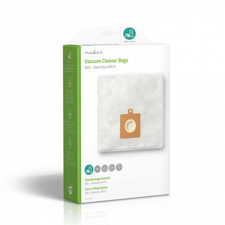 Nedis Pölypussi | 4 kpl | Mikrokuitu | Eniten myyty: AEG / Electrolux | Valkoinen