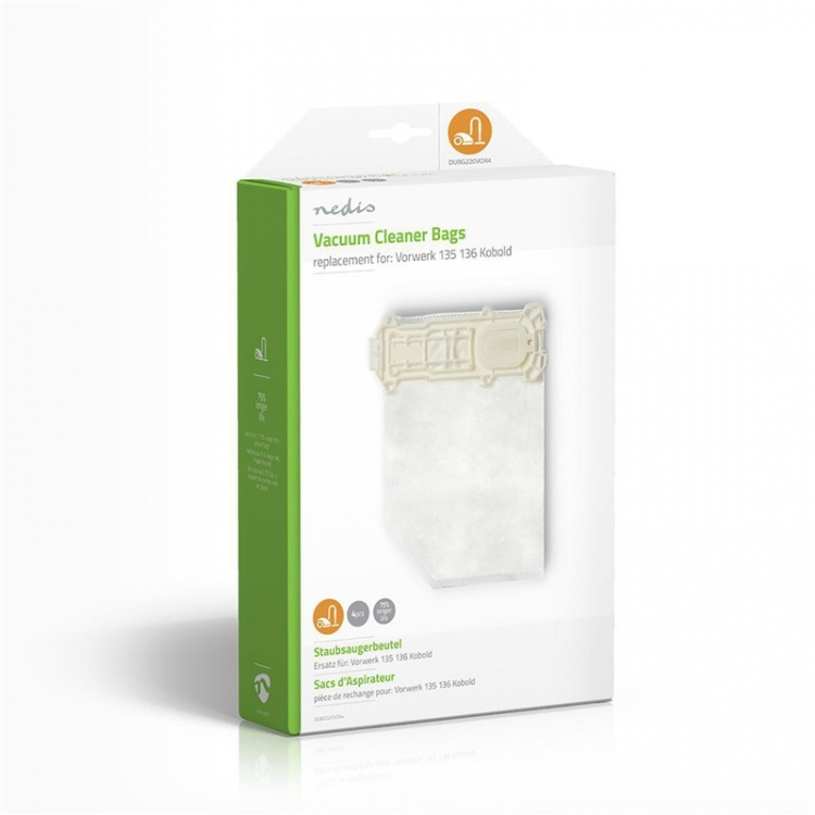 Nedis Pölypussi | 4 kpl | Mikrokuitu | Eniten myyty: Vorwerk 135136 Kobold | Valkoinen