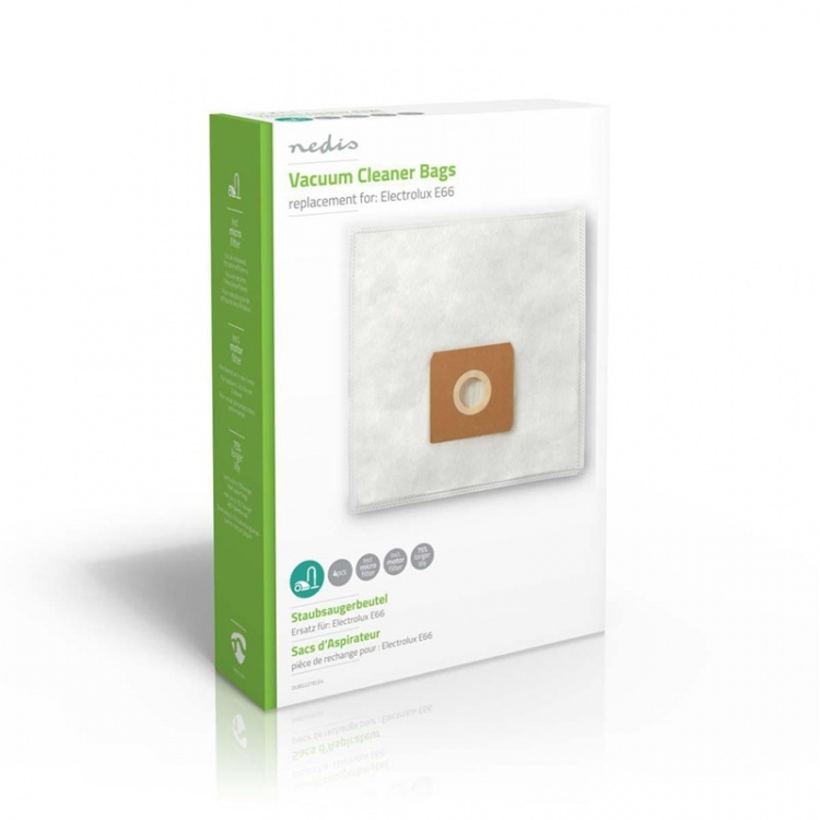 Nedis Pölypussi | 4 kpl | Mikrokuitu | Eniten myyty: Electrolux | Valkoinen