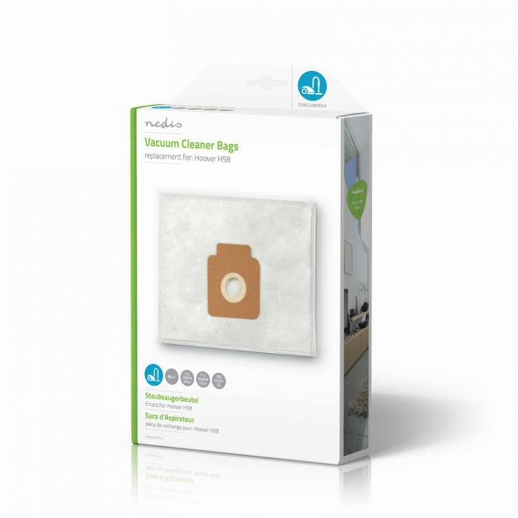 Nedis Pölypussi | 4 kpl | Mikrokuitu | Eniten myyty: Hoover H58 | Valkoinen