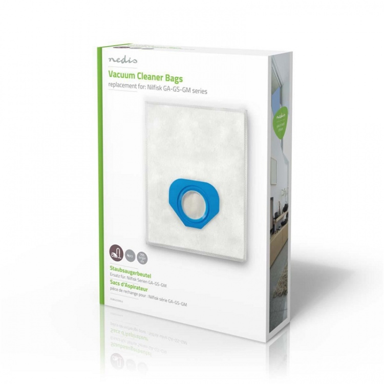 Nedis Pölypussi | 4 kpl | Mikrokuitu | Eniten myyty: Nilfisk | Valkoinen