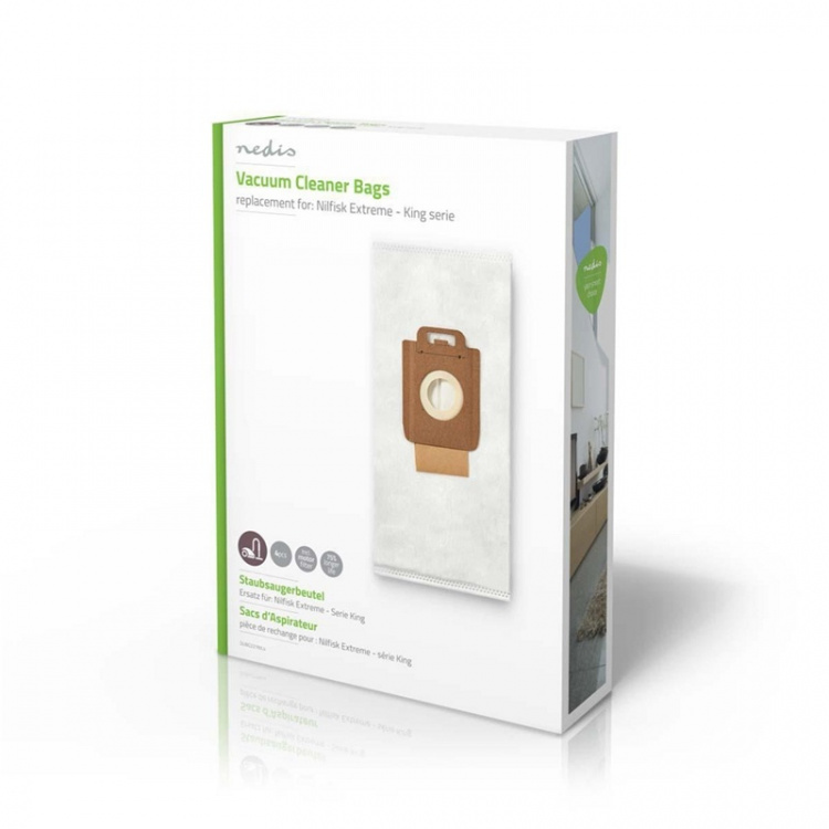 Nedis Pölypussi | 4 kpl | Mikrokuitu | Eniten myyty: Nilfisk | Valkoinen