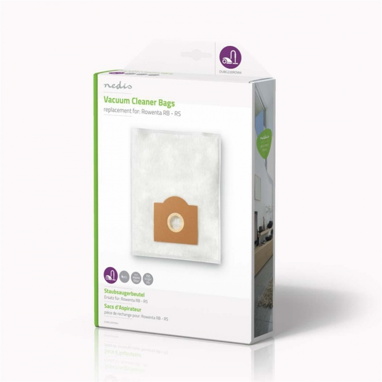 Nedis Pölypussi | 4 kpl | Mikrokuitu | Eniten myyty: Rowenta RB - RS | Valkoinen