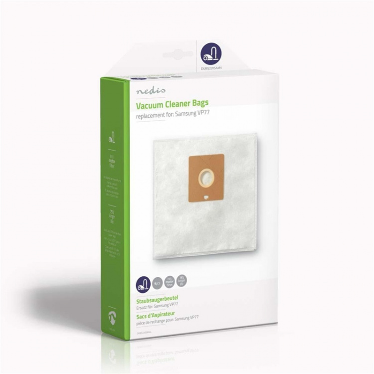 Nedis Pölypussi | 4 kpl | Mikrokuitu | Eniten myyty: Philips | Valkoinen