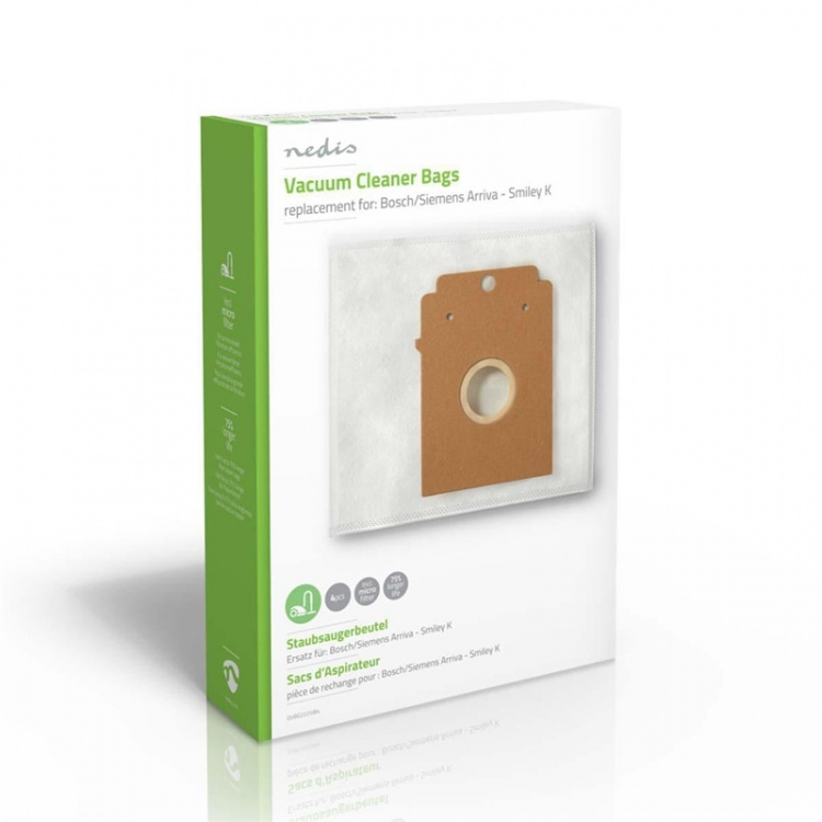 Nedis Pölypussi | 4 kpl | Mikrokuitu | Eniten myyty: Bosch / Siemens | Valkoinen