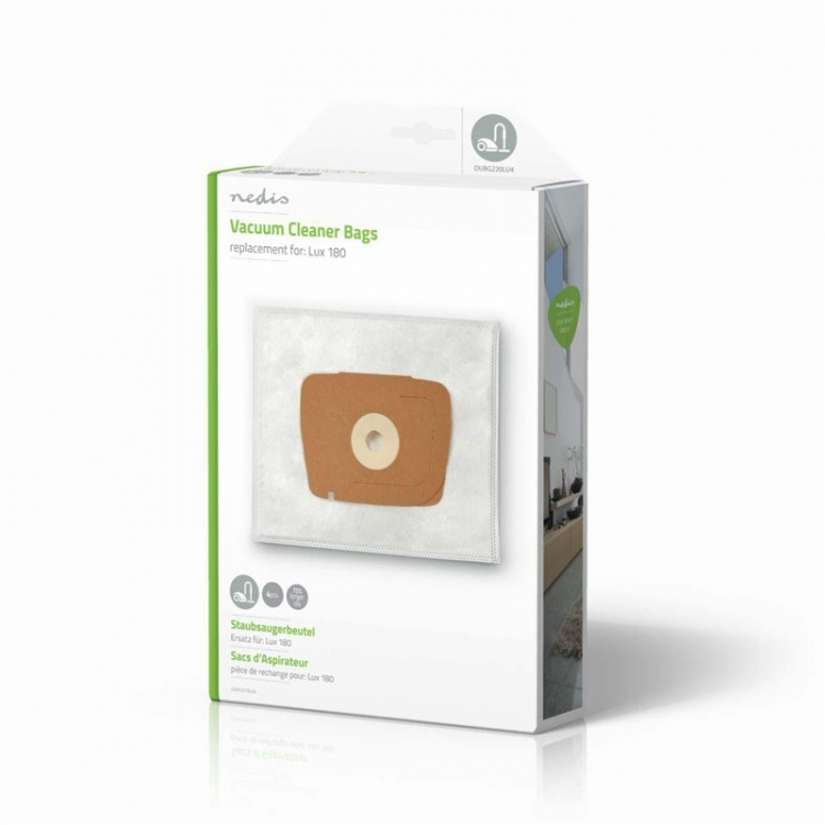 Nedis Pölypussi | 4 kpl | Mikrokuitu | Eniten myyty: Lux 180 | Valkoinen