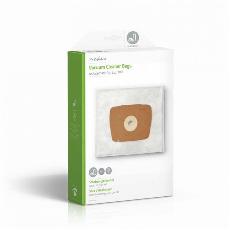 Nedis Pölypussi | 4 kpl | Mikrokuitu | Eniten myyty: Lux 180 | Valkoinen