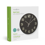 Nedis Seinäkello | Halkaisija: 300 mm | Lasi | Musta