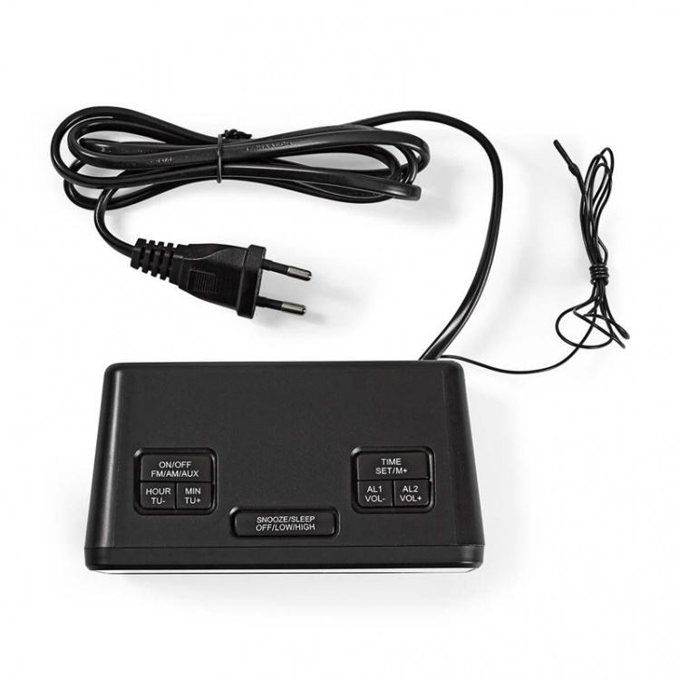 Nedis Digitaalinen Kelloradio | LED | 1x 3.5 mm Audio Input | Ajan heijastus | AM / FM | Torkkutoiminto | Uniajastus | Hälytysten lukumäärä: 2 | Musta Nedis Digitaalinen Kelloradio | LED | 1x 3.5 mm Audio Input | Ajan heijastus | AM / FM | Torkkutoiminto | Uniajastus | Hälytysten lukumäärä: 2 | Musta