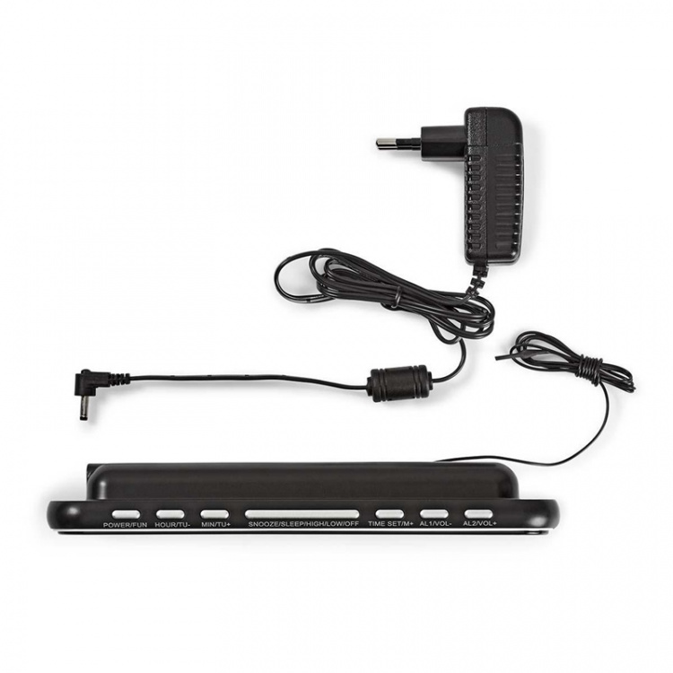 Nedis Digitaalinen Kelloradio | LED | 1x 3.5 mm Audio Input | Ajan heijastus | AM / FM | Torkkutoiminto | Uniajastus | Hälytysten lukumäärä: 2 | Musta Nedis Digitaalinen Kelloradio | LED | 1x 3.5 mm Audio Input | Ajan heijastus | AM / FM | Torkkutoiminto | Uniajastus | Hälytysten lukumäärä: 2 | Musta