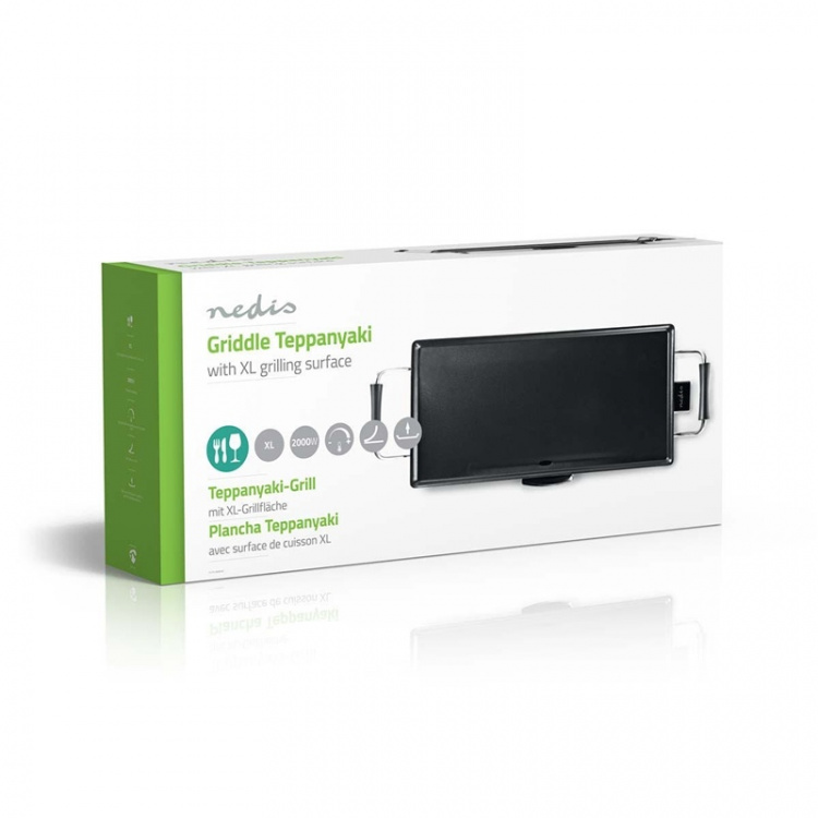 Nedis Teppanyakia-pöytägrilli | Leivonta-alue (P x L): 47.5 x 26.5 cm | 5 Lämpöasetusta