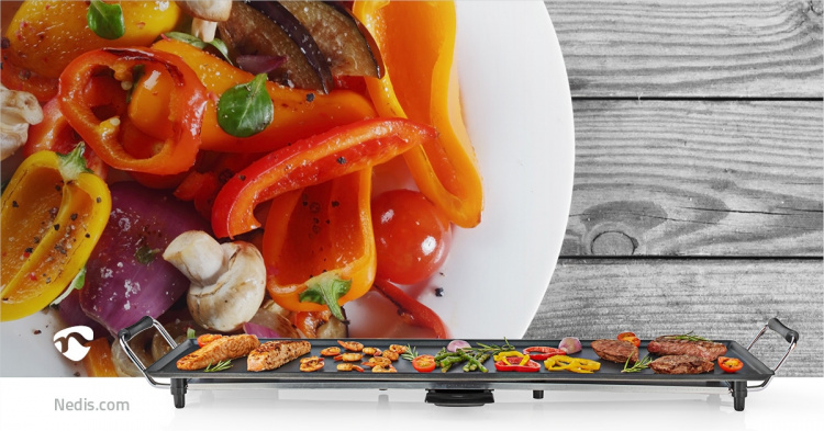 Nedis Teppanyakia-pöytägrilli | Leivonta-alue (P x L): 90 x 23 cm | 5 Lämpöasetusta