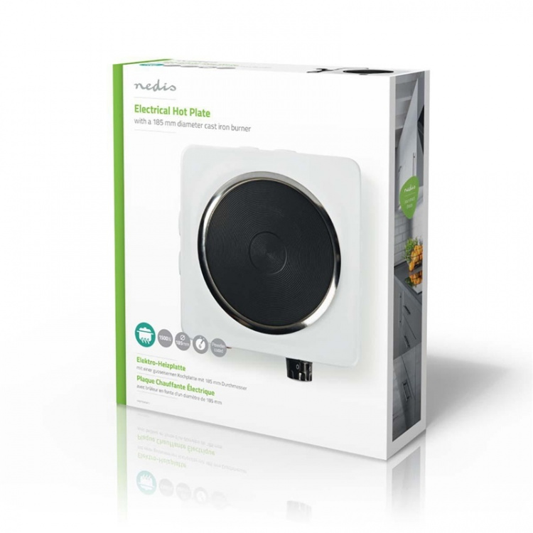 Nedis Keittolevy | Keittoalueet: 1 | 1500 W | Ylikuumenemissuoja | Valkoinen