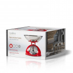 Nedis Keittiövaaka | Analoginen | Ruostumaton Teräs | Irrotettava kulho | Punainen