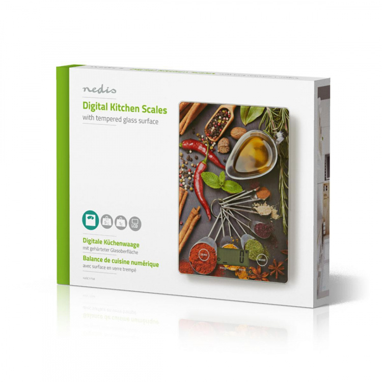 Nedis Keittiövaaka | Digitaalinen | Lasi / Muovi | Monivärinen Nedis Keittiövaaka | Digitaalinen | Lasi / Muovi | Monivärinen