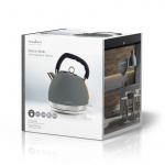 Nedis Vedenkeitin | 1.8 l | Soft-Touch | Harmaa | Pyörivä 360 astetta | Piilotettu lämmityselementti | Strix® ohjain | Tyhjäksi kiehumisen suoja Nedis Vedenkeitin | 1.8 l | Soft-Touch | Harmaa | Pyörivä 360 astetta | Piilotettu lämmityselementti | Strix® ohjain | Tyhjäksi kiehumisen suoja