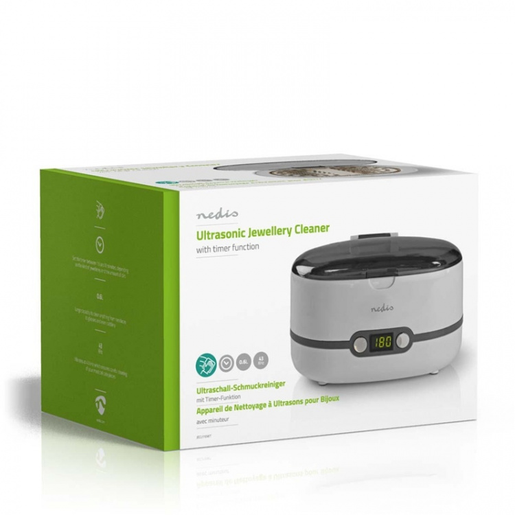 Nedis Ultraäänipuhdistin | Verkkovirtakäyttöinen | 230 V AC 50 Hz | 0.6 l | Valkoinen