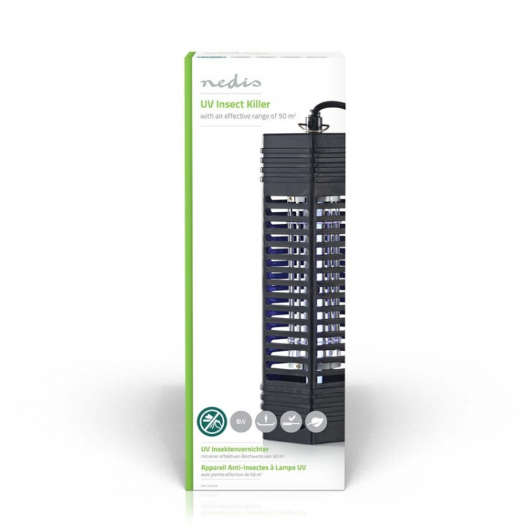 Nedis Hyttysvaloansa | 6 W | Lampun tyyppi: F6T5/BL | Vaikutusetäisyys: 50 m² | Musta