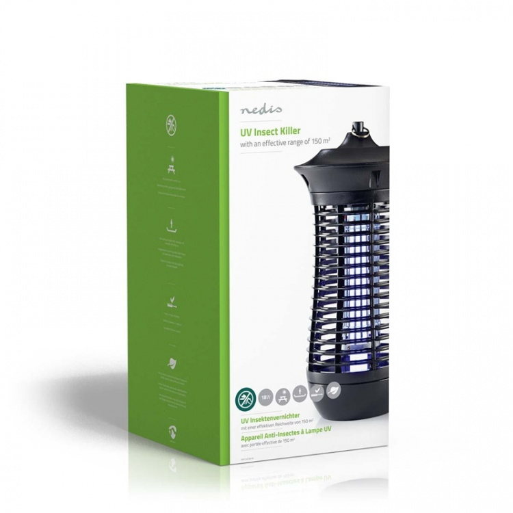 Nedis Hyttysvaloansa | 18 W | Lampun tyyppi: 2G11 18W PL/BL | Vaikutusetäisyys: 150 m² | Musta