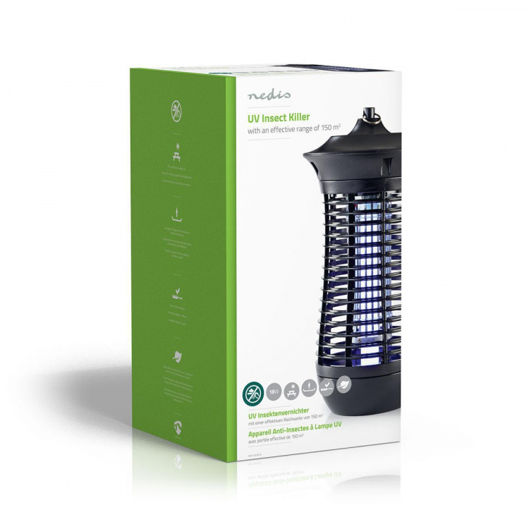 Nedis Hyttysvaloansa | 18 W | Lampun tyyppi: 2G11 18W PL/BL | Vaikutusetäisyys: 150 m² | Musta