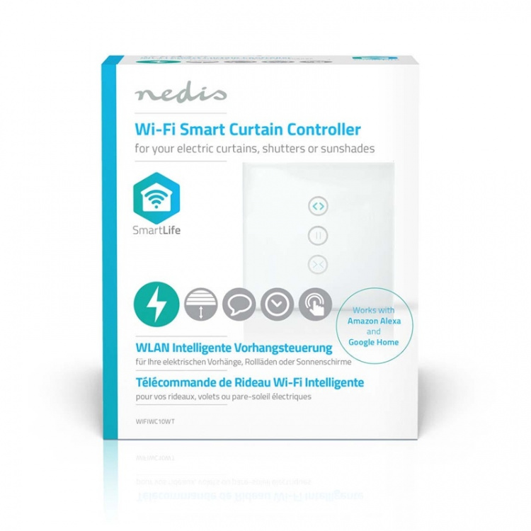 Nedis SmartLife Seinäkytkin | Päivänvarjo / Sulkija / Verho | Seinäkiinnitys | 300 W | Android™ / IOS | Lasi | Valkoinen Nedis SmartLife Seinäkytkin | Päivänvarjo / Sulkija / Verho | Seinäkiinnitys | 300 W | Android™ / IOS | Lasi | Valkoinen