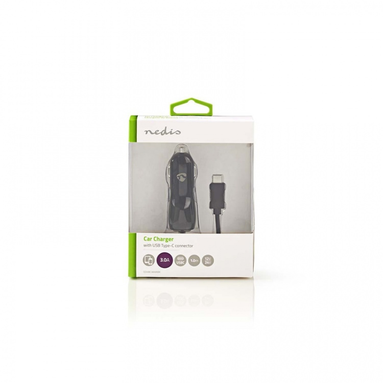 Nedis Autolaturi | 15 W | 1x 3.0 A | Lähtöliitäntöjen määrä: 1 | USB-C™ (kiinteä) Kaapeli | 1.00 m | Single Voltage Output Nedis Autolaturi | 15 W | 1x 3.0 A | Lähtöliitäntöjen määrä: 1 | USB-C™ (kiinteä) Kaapeli | 1.00 m | Single Voltage Output