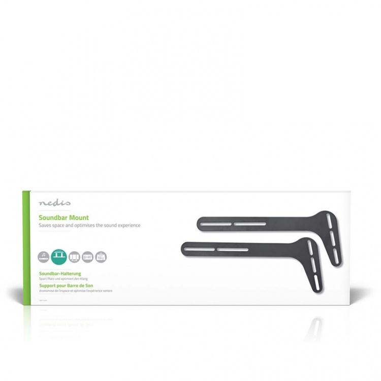 Nedis Soundbar-teline | Sopii käytettäväksi: Yleismalli | Kiinnitetään TV:hen | 15 kg | Kiinteä | Teräs | Musta Nedis Soundbar-teline | Sopii käytettäväksi: Yleismalli | Kiinnitetään TV:hen | 15 kg | Kiinteä | Teräs | Musta