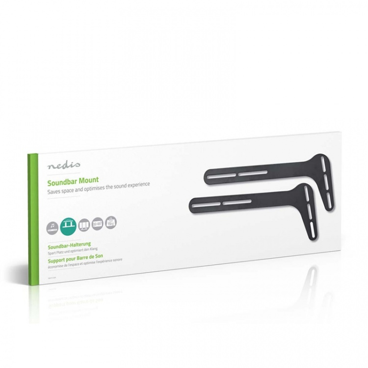 Nedis Soundbar-teline | Sopii käytettäväksi: Yleismalli | Kiinnitetään TV:hen | 15 kg | Kiinteä | Teräs | Musta Nedis Soundbar-teline | Sopii käytettäväksi: Yleismalli | Kiinnitetään TV:hen | 15 kg | Kiinteä | Teräs | Musta