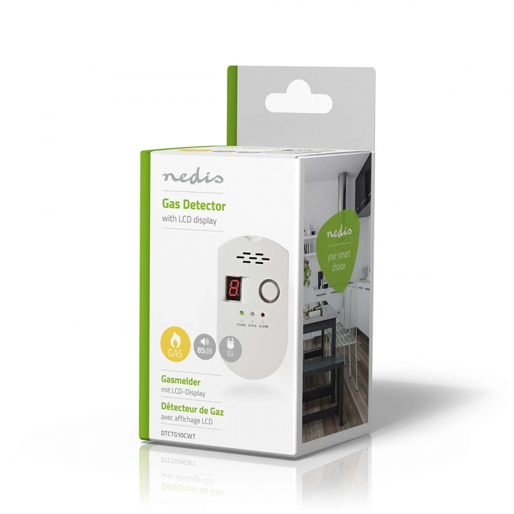 Nedis Kaasuvaroitin | Verkkovirtakäyttöinen | 85 dB | Valkoinen