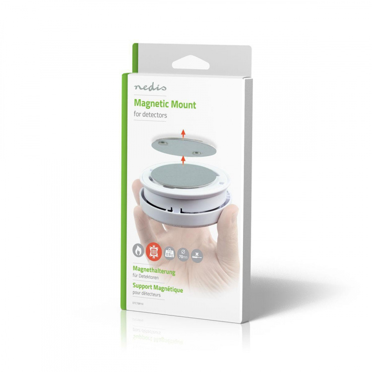 Nedis Ilmaisimen kiinnitys | Halkaisija: 70 mm | Magneettinen | Kiinnitysteippi | Hopea