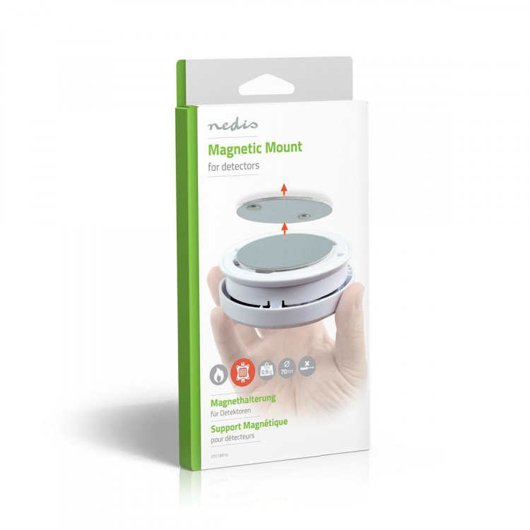 Nedis Ilmaisimen kiinnitys | Halkaisija: 70 mm | Magneettinen | Kiinnitysteippi | Hopea