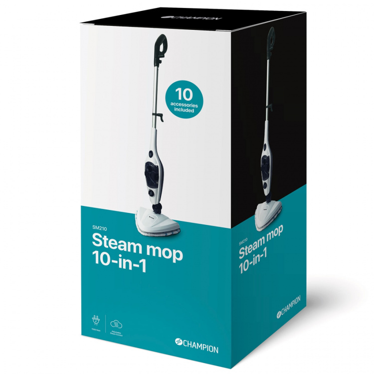 Champion höyrymoppi 10-in-1 1500W SM210 valkoinen/musta Champion höyrymoppi 10-in-1 1500W SM210 valkoinen/musta