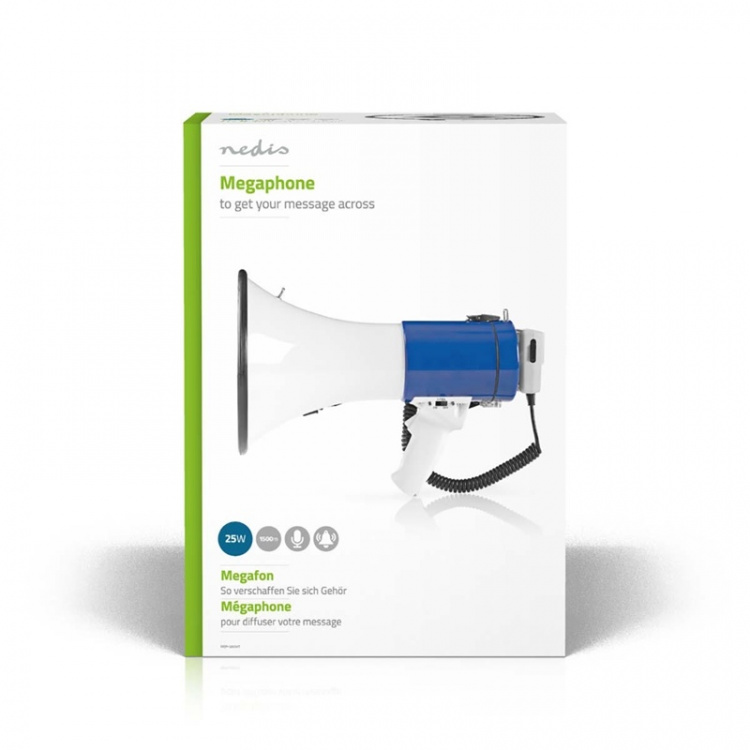 Nedis Megafoni | Maksimi alue: 1500 m | Maksimi Äänenvoimakkuuden Säätö: 120 dB | Irroitettava Mikrofoni | Sisäänrakennettu sireeni | Olkahihna | Sininen / Valkoinen Nedis Megafoni | Maksimi alue: 1500 m | Maksimi Äänenvoimakkuuden Säätö: 120 dB | Irroitettava Mikrofoni | Sisäänrakennettu sireeni | Olkahihna | Sininen / Valkoinen