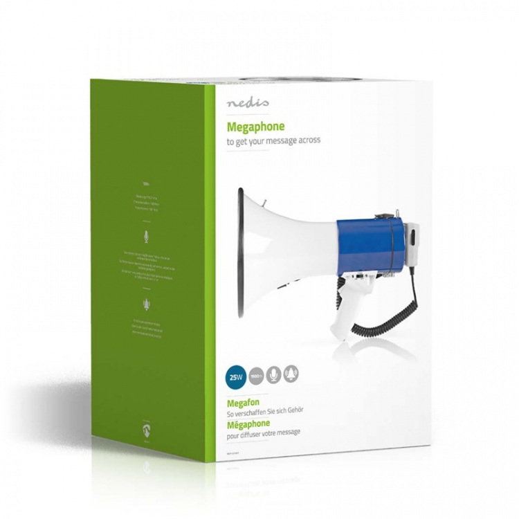 Nedis Megafoni | Maksimi alue: 1500 m | Maksimi Äänenvoimakkuuden Säätö: 120 dB | Irroitettava Mikrofoni | Sisäänrakennettu sireeni | Olkahihna | Sininen / Valkoinen Nedis Megafoni | Maksimi alue: 1500 m | Maksimi Äänenvoimakkuuden Säätö: 120 dB | Irroitettava Mikrofoni | Sisäänrakennettu sireeni | Olkahihna | Sininen / Valkoinen